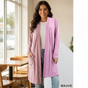 Long Drapey Cardigan Duster Full Sleeve Open Front